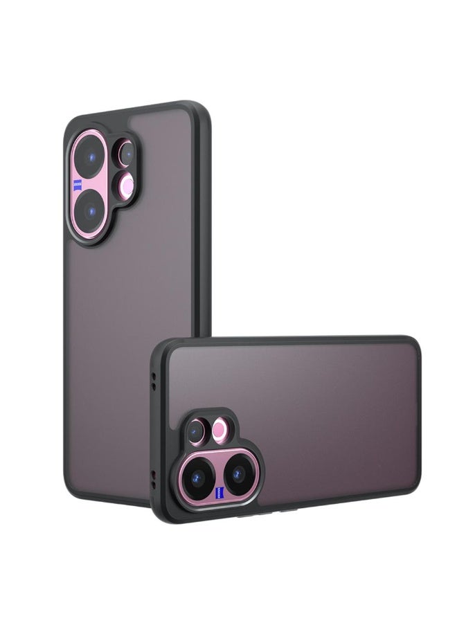 جراب حمايه اسود مط غير لامع ومقاوم للصدمات متوافق مع Vivo V60 (أسود ) - Image 1